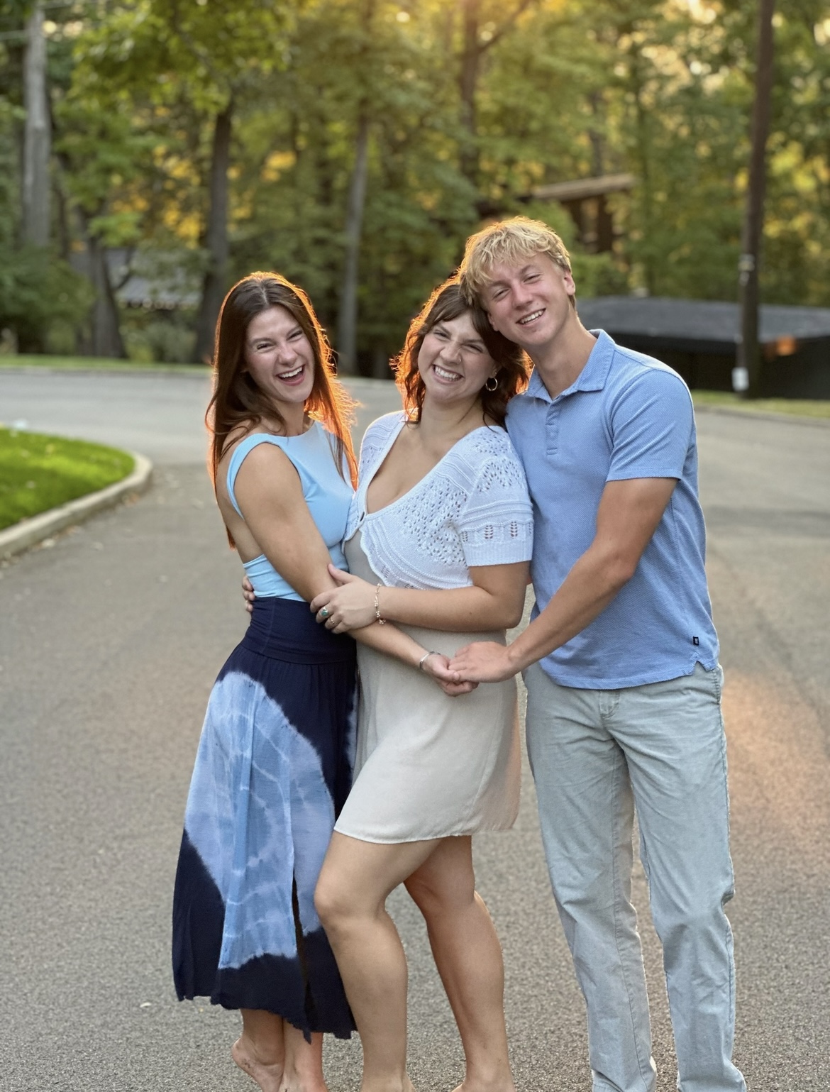 Lucas Brown with sisters